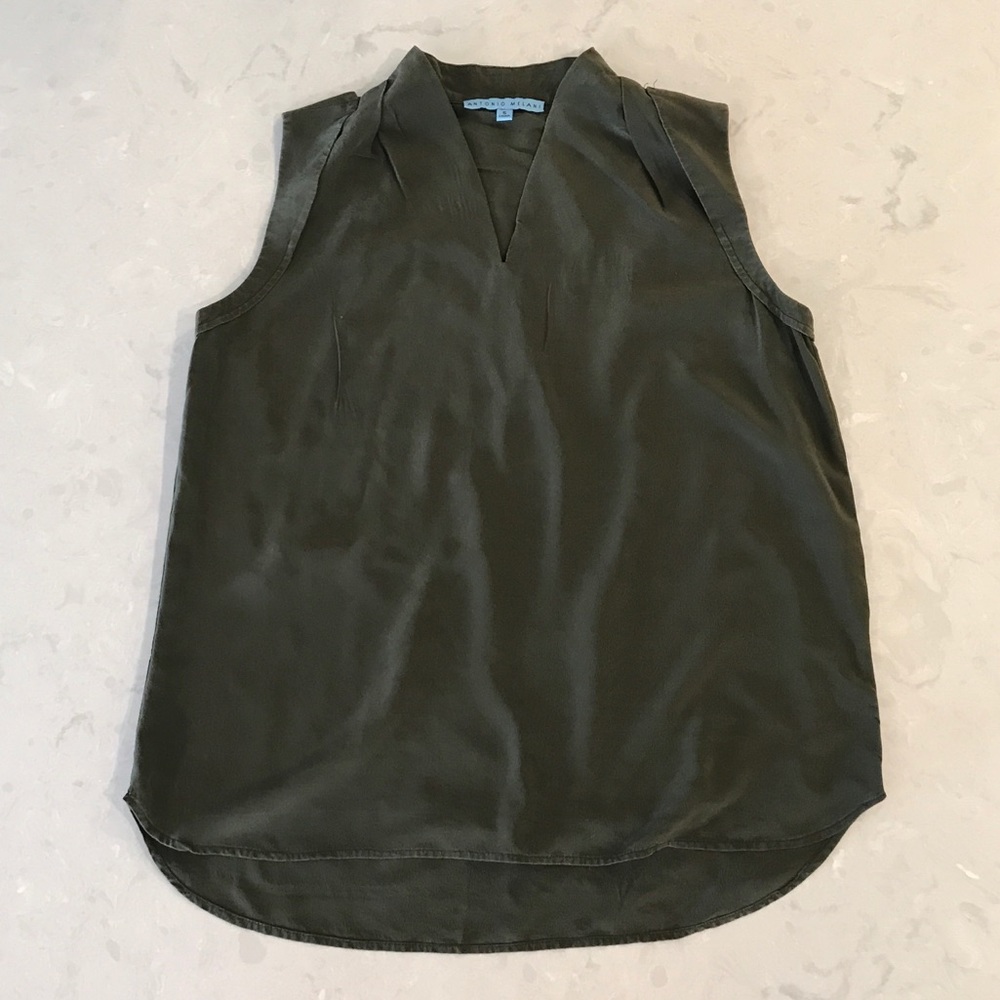 Olive Green Antonio Melani Silk Top