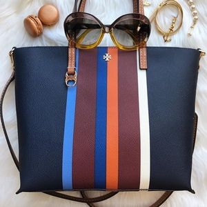Tory Burch Kerrington Stripe Small Tote