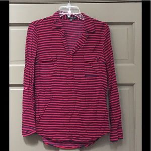 Velvet Heart red and navy stripe shirt