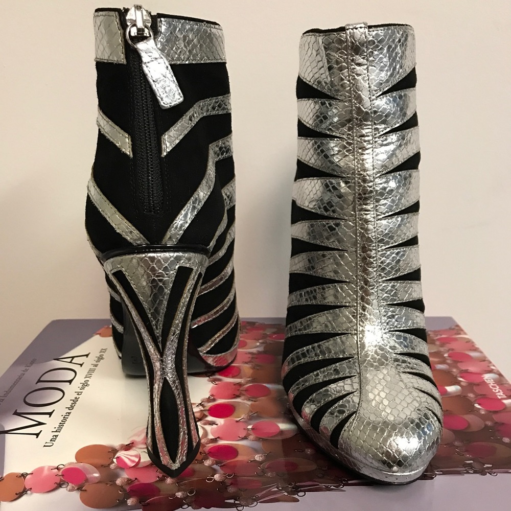 RODARTE Black/Silver Booties - Picture 1 of 6