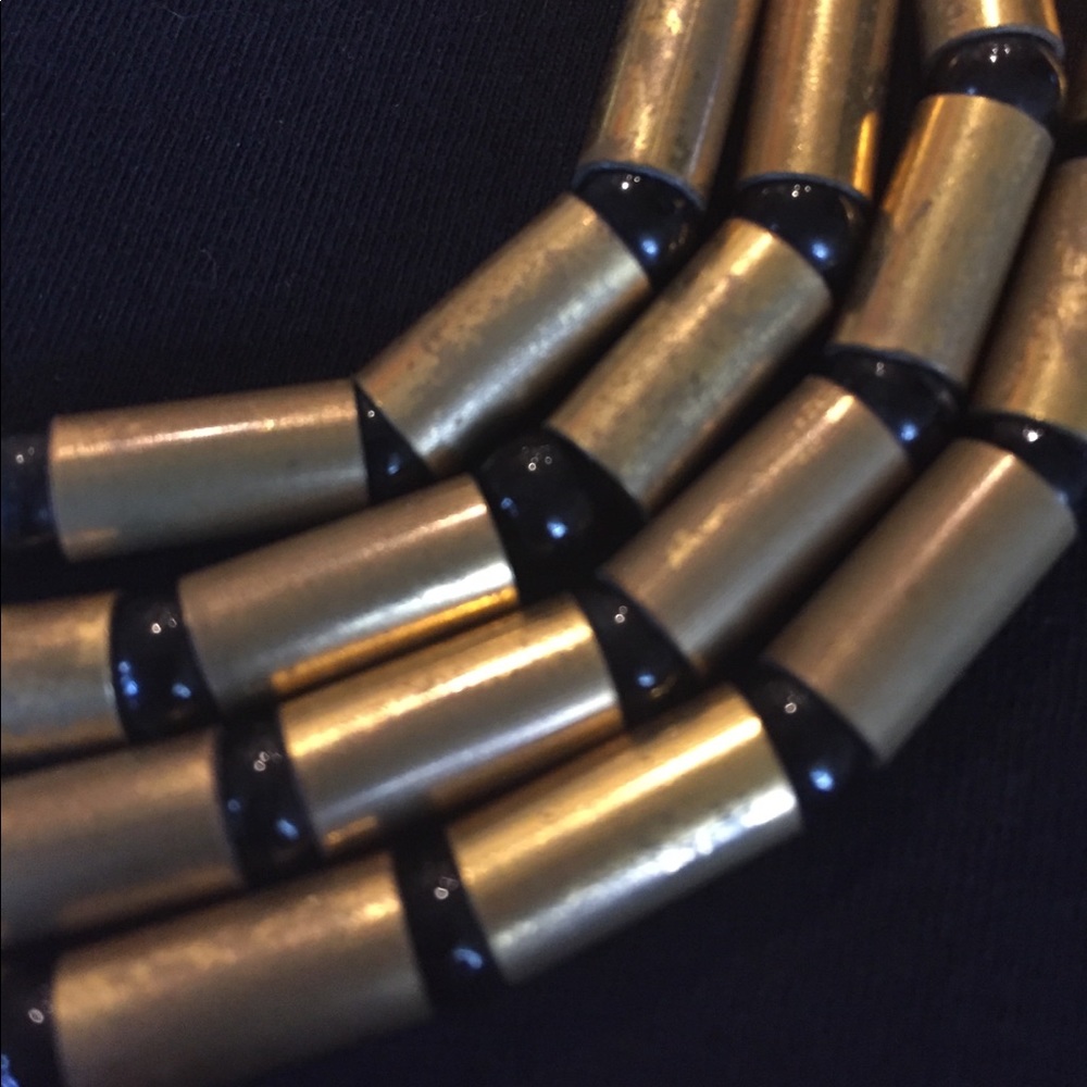 Vintage brass and glass necklace - Picture 2 of 5