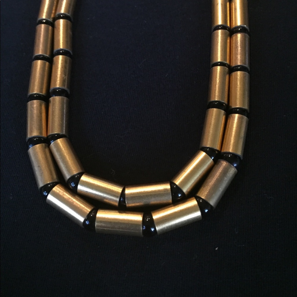Vintage brass and glass necklace - Picture 3 of 5