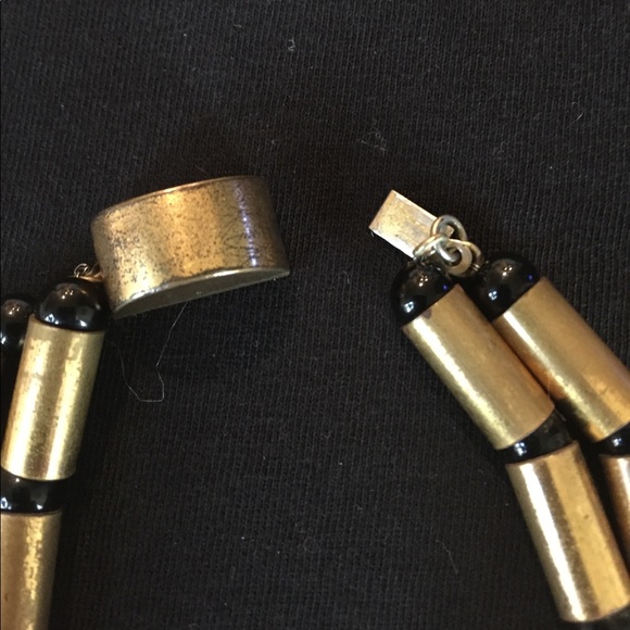 Vintage brass and glass necklace - Picture 4 of 5