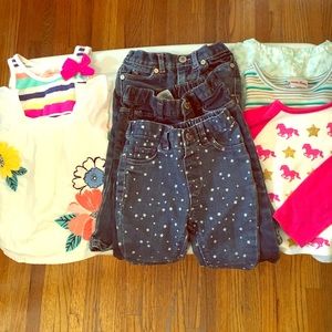 Toddler bundle - 3 pair jeans & 5 tops