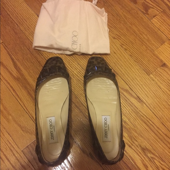 Jimmy Choo Patent Tortoise Flats - Picture 1 of 4