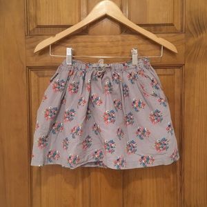 Mini Boden Size 6-7 Girls Corduroy Floral Skirt