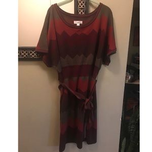 Dress barn autumn color chevron knit dress