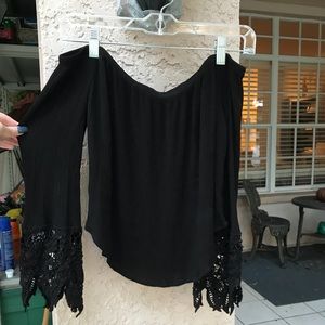 NEW Crochet Bell Sleeve Off Shoulder Top NEW Crochet Bell Sleeve Off Shoulder Top