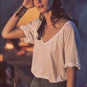 Free people white falling tee