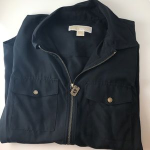 Michael Michael Kors black zip up blouse