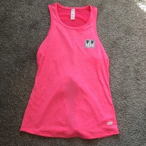 Marika mesh tie back tank, size S, blue or pink