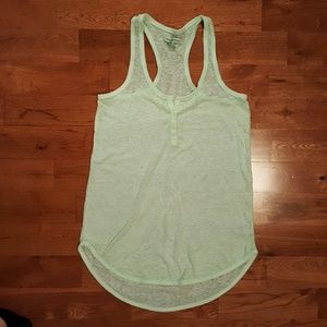 AEO Pistachio Sheer Henley Tank
