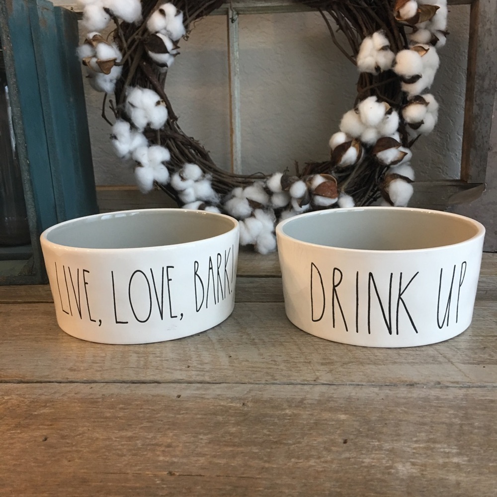 Rae Dunn "Drink Up" Dog Bowl