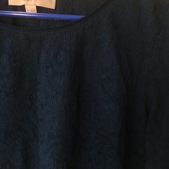 Loft Blue Lacy Sweater size Large - Picture 3 of 4