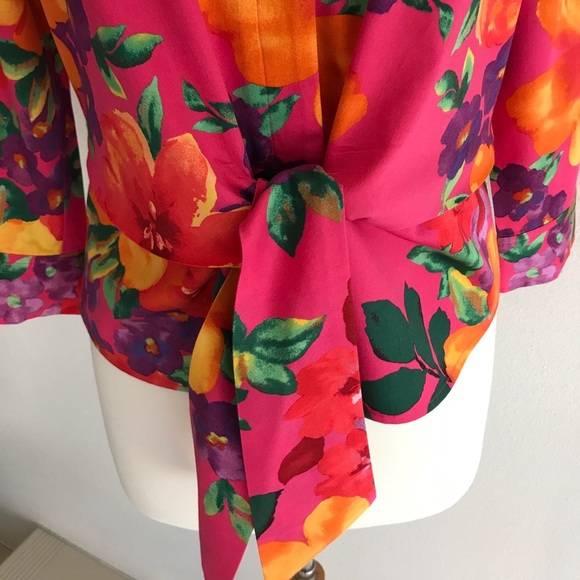 Jones New York Signature Tie Waist Blouse - Picture 2 of 7