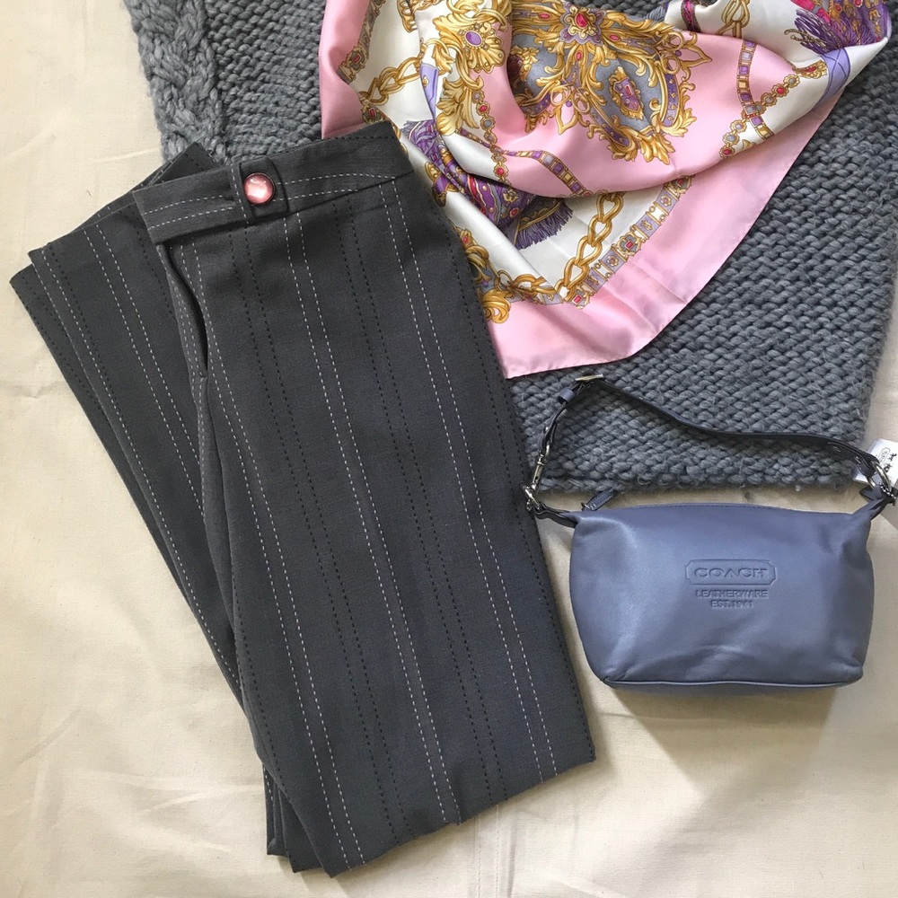 Pinstripe PierreCardin pink/gray dress pant 8
