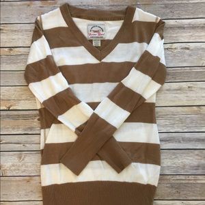 Brown and white sweater