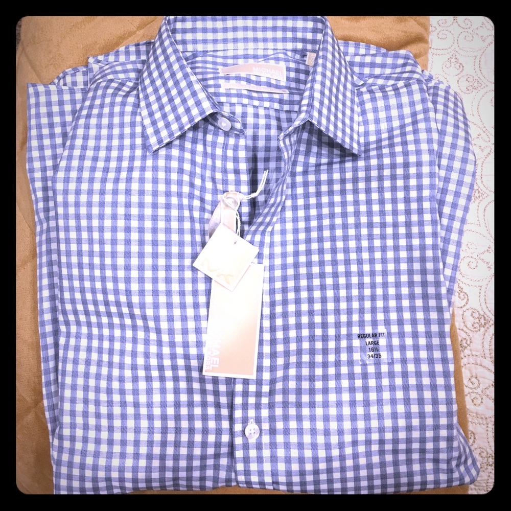 Michael Kors Plaid Men’s Dress Shirt