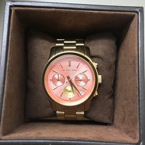 Gold and Pink MK Watch in Box