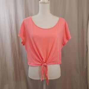 VS Pink Lace Back Front-Tie Top