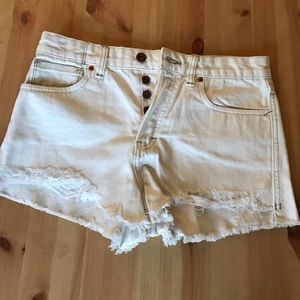 Free People white denim shorts size 27