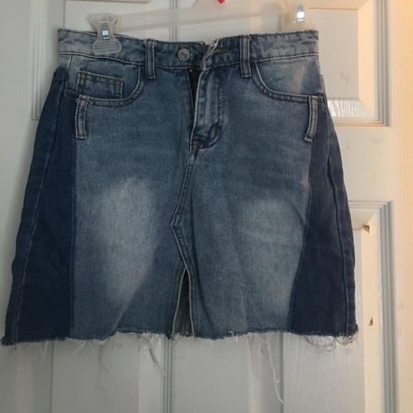 Two Toned Denim Skirt - Picture 1 of 2