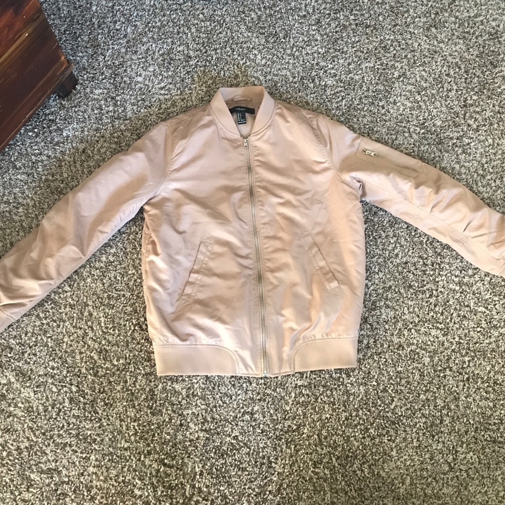 Beige/Gold Bomber Jacket