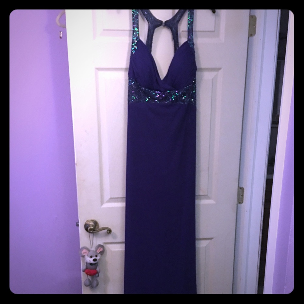 Betsy and Adam Gown w embellishment in Plum- Sz 14