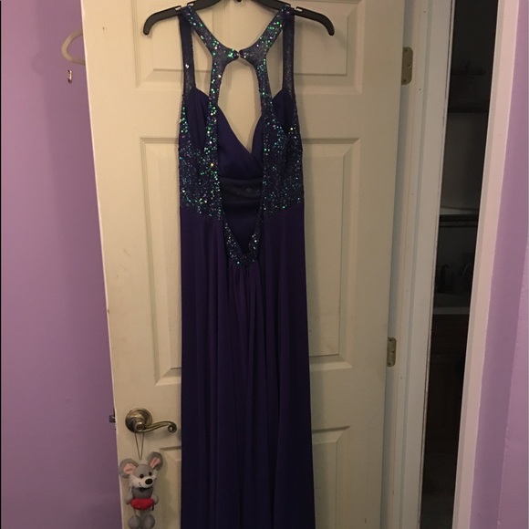 Betsy and Adam Gown w embellishment in Plum- Sz 14 - Picture 2 of 4