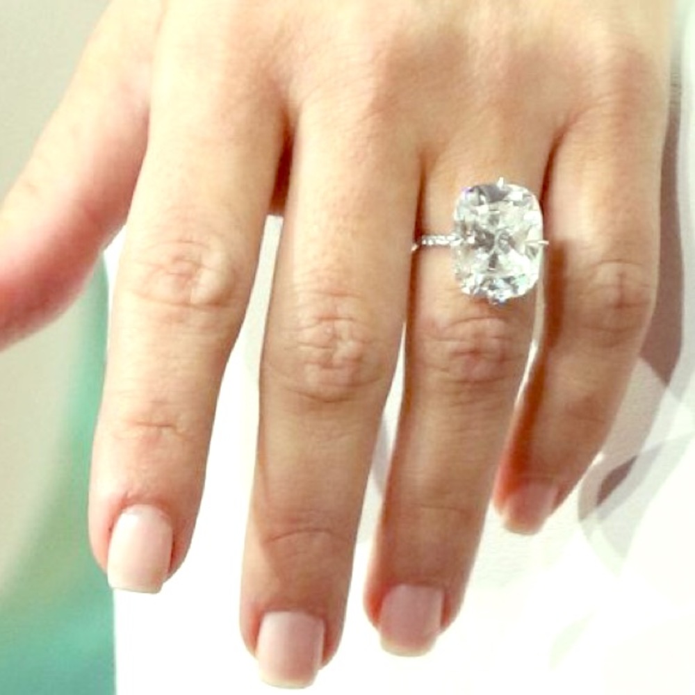 Kim K Cushion cut ring