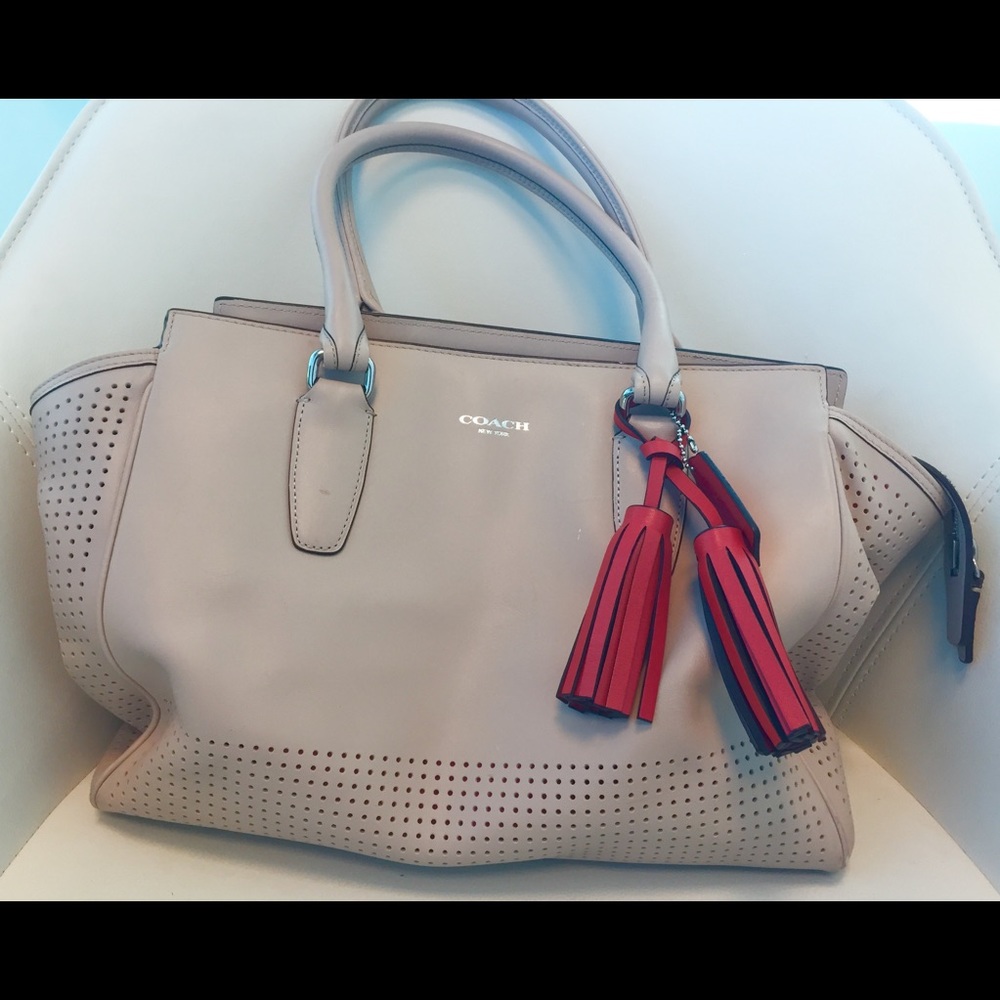 Coach Beige and Red Purse