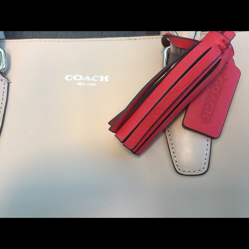 Coach Beige and Red Purse - Picture 4 of 6