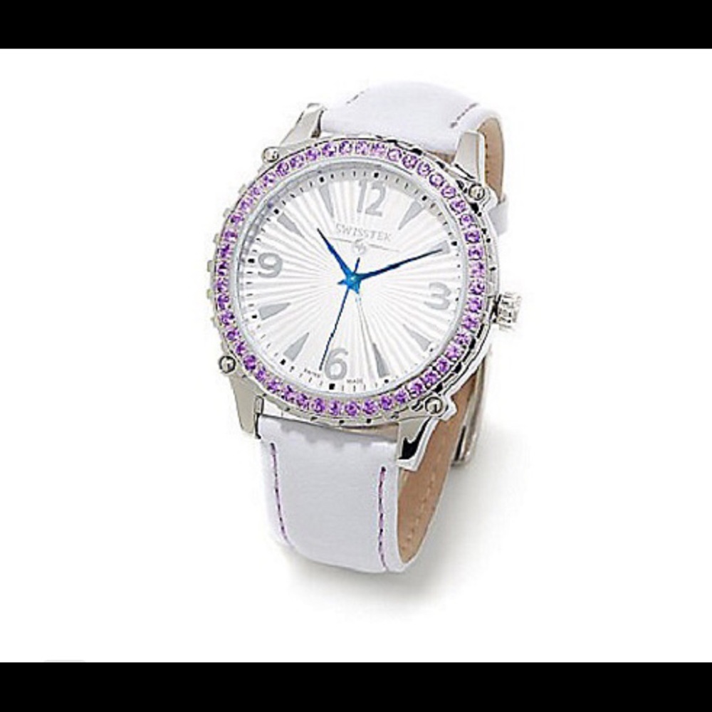 Swisstek Women’s Watch W/Amethyst Accents