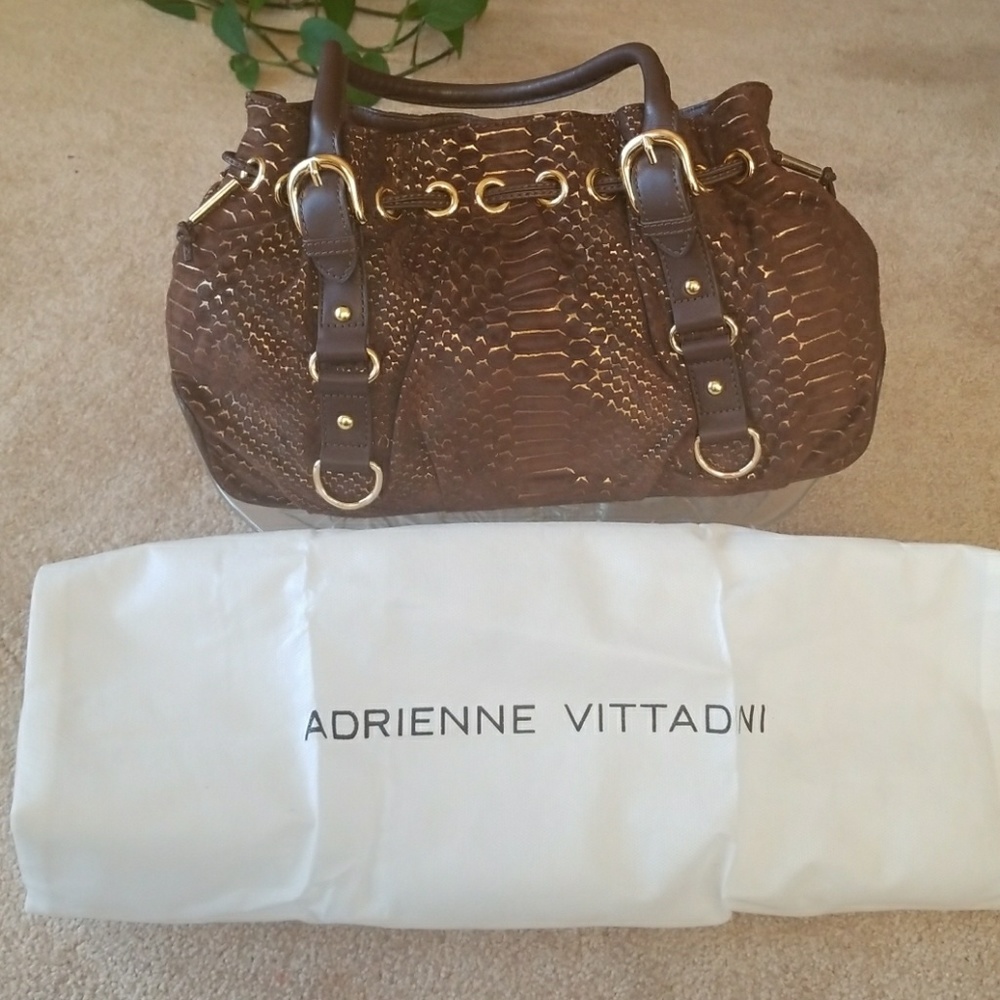 Brown and Gold Genuine Leather  Purse