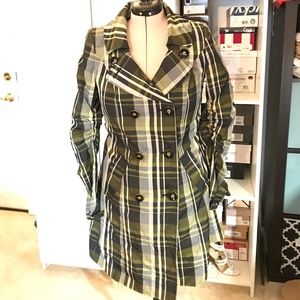 The Limited Plaid Trench Coat