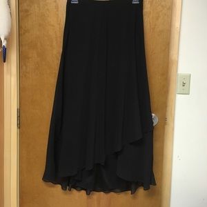 Black Nordstrom Asymmetrical Midi Skirt