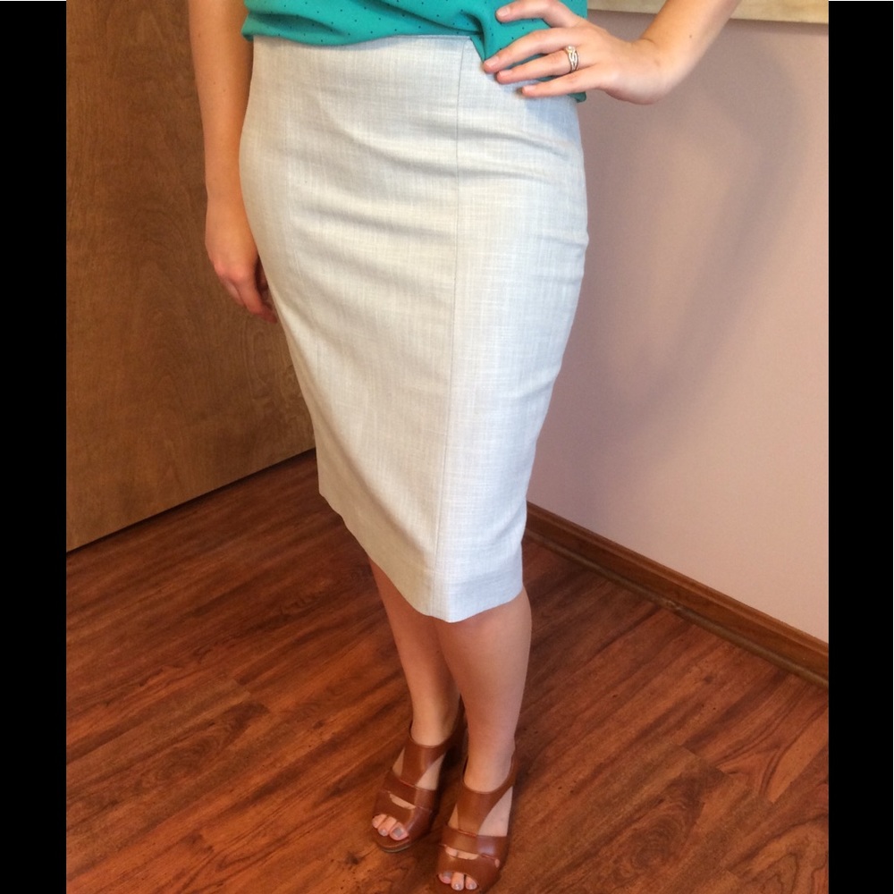 White House Black Market grey skirt