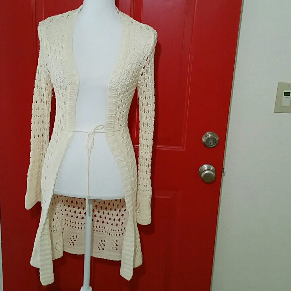 Takeout Open Long Crochet Sweater