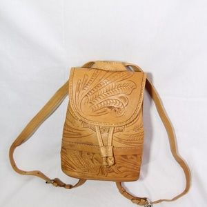 Force Ten Classic HandMade Tooled Golden Brown Bag