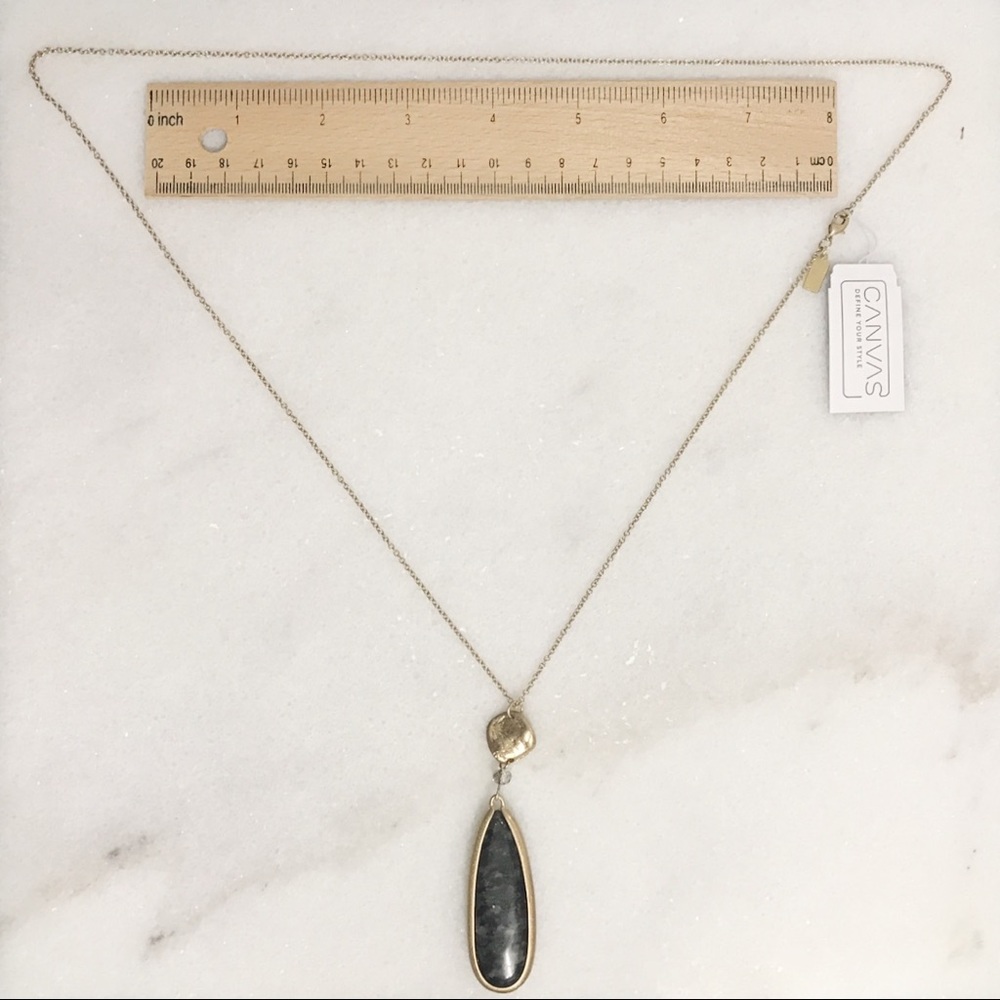 Long Pendant Necklace in Rose Quartz or Jasper - Picture 3 of 5