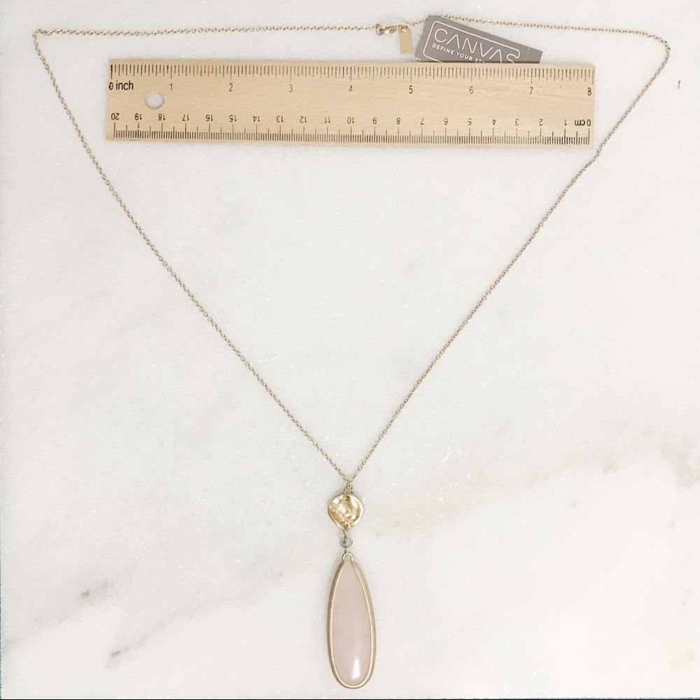 Long Pendant Necklace in Rose Quartz or Jasper - Picture 5 of 5