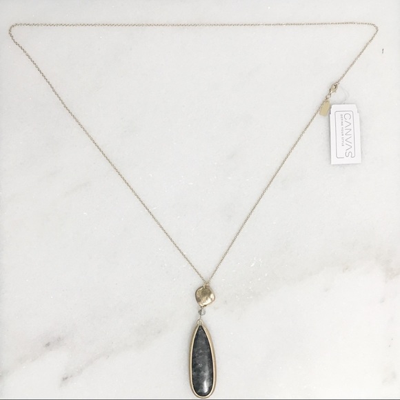 Long Pendant Necklace in Rose Quartz or Jasper - Picture 2 of 5