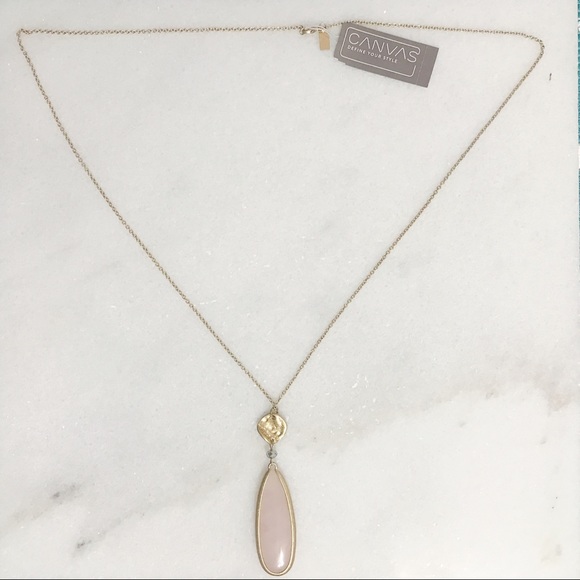 Long Pendant Necklace in Rose Quartz or Jasper - Picture 4 of 5