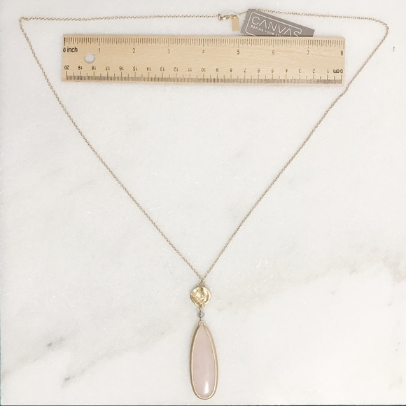 Long Pendant Necklace in Rose Quartz or Jasper - Picture 5 of 5