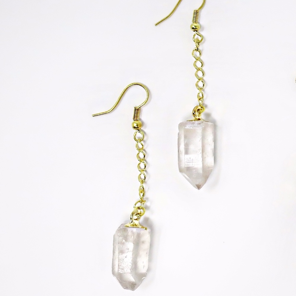 NWT Gold and Quartz Earrings