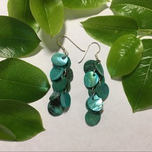 NWOT Sterling silver+shell dangle earrings