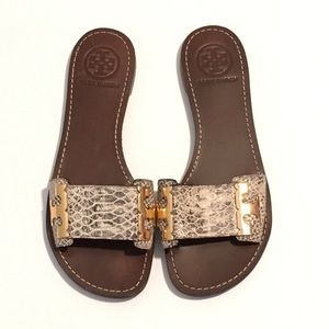 Tory Burch Leather Emblem Sandals