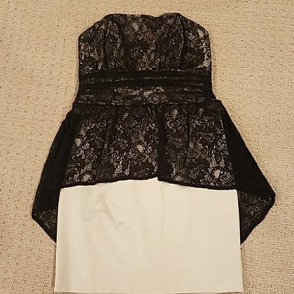 Strapless peplum dress