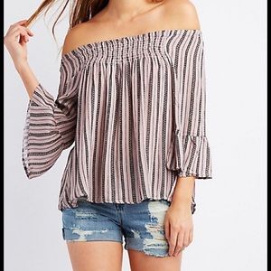 Striped off the Shoulder Top Striped off the Shoulder Top