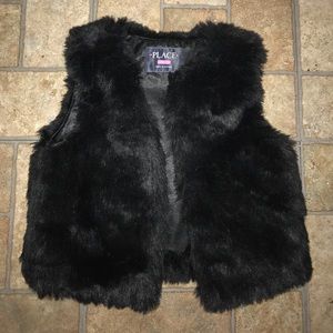 Black fur vest